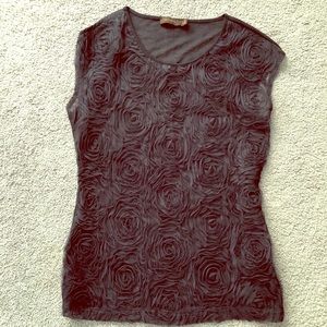 The Limited Rosette Mesh Top